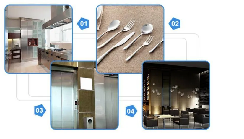 Placa de acero inoxidable calibre 18, t&eacute;cnica laminada en fr&iacute;o, superficie BA, superficie 2B 3